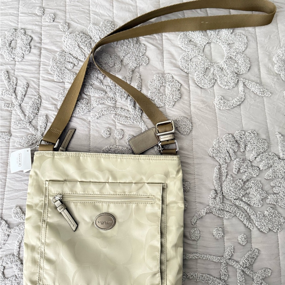 Coach Khaki Crossbody Getaway Bag